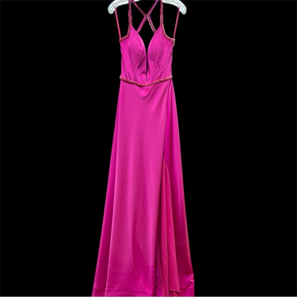 Elegant Pink Gown with Strappy Back La Femme